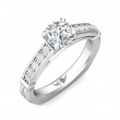 FlyerFit® 14K White Gold Micropave Engagement Ring