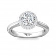 FlyerFit® 14K White Gold Micropave Halo Engagement Ring