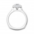 FlyerFit® 14K White Gold Micropave Halo Engagement Ring