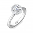 FlyerFit® 14K White Gold Micropave Halo Engagement Ring