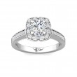 FlyerFit® 14K White Gold Micropave Halo Engagement Ring