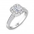 FlyerFit® 14K White Gold Micropave Halo Engagement Ring