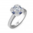 FlyerFit® 14K White Gold Micropave Halo Engagement Ring