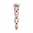 FlyerFit® 18K Pink Gold Split Shank Engagement Ring