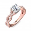 FlyerFit® 18K Pink Gold Shank And White Gold Top Split Shank Engagement Ring