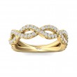 FlyerFit® 18K Yellow Gold Micropave Cutdown Wedding Band