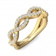 FlyerFit® 18K Yellow Gold Micropave Cutdown Wedding Band