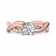 FlyerFit® 18K Pink Gold Split Shank Engagement Ring