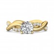 FlyerFit® 18K Yellow Gold Split Shank Engagement Ring