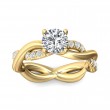 FlyerFit® 18K Yellow Gold Split Shank Engagement Ring