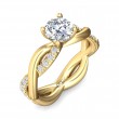 FlyerFit® 18K Yellow Gold Split Shank Engagement Ring