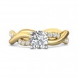 FlyerFit® 18K Yellow Gold Shank And White Gold Top Split Shank Engagement Ring