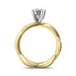 FlyerFit® 18K Yellow Gold Shank And White Gold Top Split Shank Engagement Ring