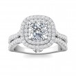 FlyerFit® Platinum Split Shank Engagement Ring