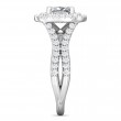 FlyerFit® Platinum Split Shank Engagement Ring