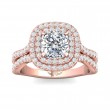 FlyerFit® 18K Pink Gold Split Shank Engagement Ring