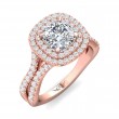 FlyerFit® 18K Pink Gold Split Shank Engagement Ring