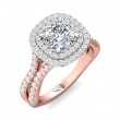 FlyerFit® 14K Pink Gold Shank And White Gold Top Split Shank Engagement Ring