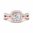 FlyerFit® 18K Pink Gold Split Shank Engagement Ring