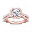 FlyerFit® 18K Pink Gold Split Shank Engagement Ring