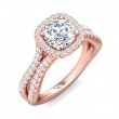 FlyerFit® 18K Pink Gold Split Shank Engagement Ring