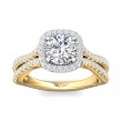 FlyerFit® 14K Yellow and 14K White Gold Split Shank Engagement Ring