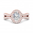 FlyerFit® 18K Pink Gold Split Shank Engagement Ring