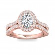 FlyerFit® 18K Pink Gold Split Shank Engagement Ring