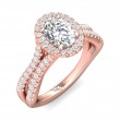 FlyerFit® 18K Pink Gold Split Shank Engagement Ring