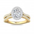 FlyerFit® 18K Yellow Gold Shank And White Gold Top Split Shank Engagement Ring