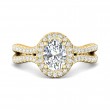 FlyerFit® 18K Yellow Gold Split Shank Engagement Ring