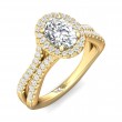 FlyerFit® 18K Yellow Gold Split Shank Engagement Ring