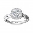 FlyerFit® 14K White Gold Solitaire Engagement Ring