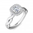 FlyerFit® 14K White Gold Solitaire Engagement Ring