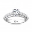 FlyerFit® 18K White Gold Micropave Engagement Ring