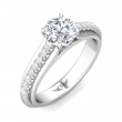 FlyerFit® 18K White Gold Micropave Engagement Ring