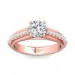 FlyerFit® 18K Pink Gold Micropave Engagement Ring