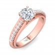 FlyerFit® 18K Pink Gold Micropave Engagement Ring