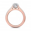 FlyerFit® 14K Pink Gold Shank And White Gold Top Micropave Engagement Ring