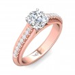 FlyerFit® 14K Pink Gold Shank And White Gold Top Micropave Engagement Ring