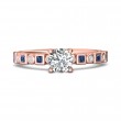 FlyerFit® 14K Pink Gold Channel and Shared Prong Engagement Ring