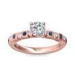 FlyerFit® 14K Pink Gold Channel and Shared Prong Engagement Ring