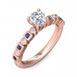 FlyerFit® 14K Pink Gold Channel and Shared Prong Engagement Ring