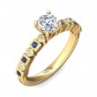 FlyerFit® 18K Yellow Gold Channel and Shared Prong Engagement Ring