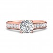 FlyerFit® 14K Pink Gold Channel and Shared Prong Engagement Ring