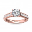 FlyerFit® 14K Pink Gold Channel and Shared Prong Engagement Ring