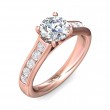 FlyerFit® 14K Pink Gold Channel and Shared Prong Engagement Ring