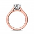 FlyerFit® 14K Pink Gold Shank And White Gold Top Channel and Shared Prong Engagement Ring