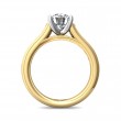 FlyerFit® 18K Yellow Gold Shank And White Gold Top Channel and Shared Prong Engagement Ring