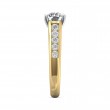 FlyerFit® 18K Yellow Gold Shank And White Gold Top Channel and Shared Prong Engagement Ring